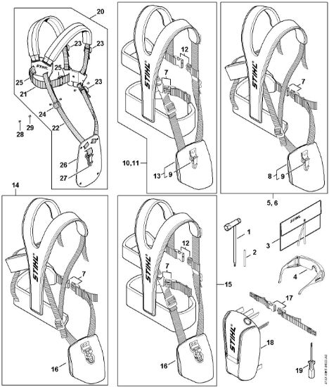 Imagem de Ferramentas, Cinto duplo para os ombros FS 410 C-E K