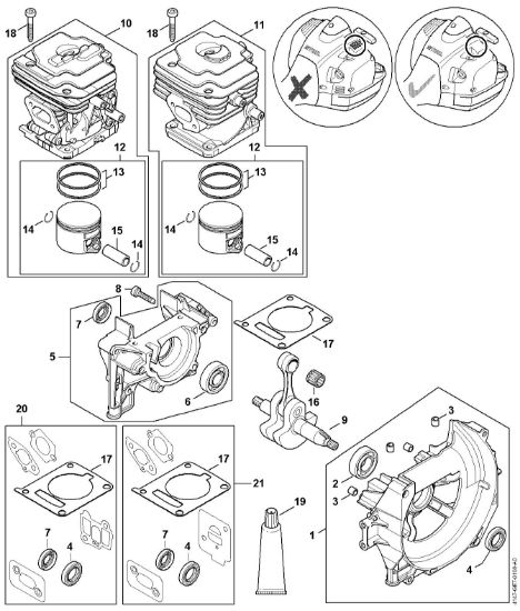 Imagem de Caixa da cambota, Cilindro FS 410 C FS 410 C-E L