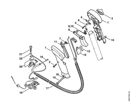 Roçadeiras (FS) FS 480 Cabo de manejo da marca Stihl