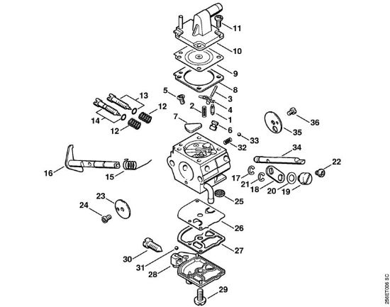 Roçadeiras (FS) FS 480-L Carburador C1Q-S33 (19.1998) da marca Stihl