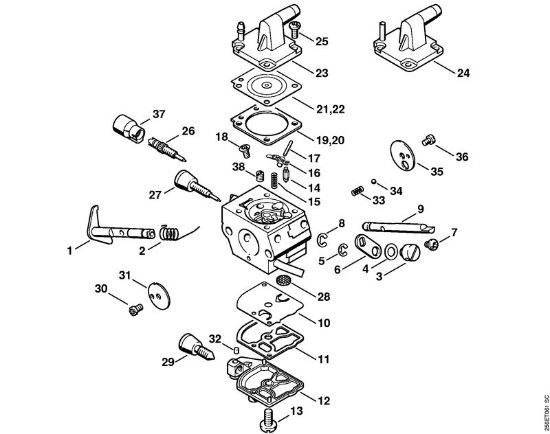 Roçadeiras (FS) FS 480-W Carburador C1Q-S156, C1Q-S117 da marca Stihl