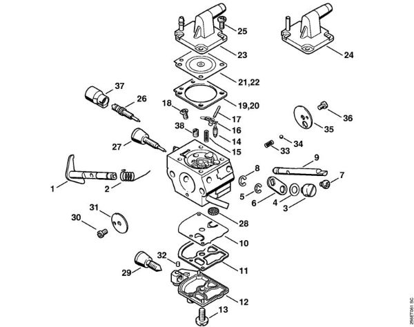 Roçadeiras (FS) FS 480-W Carburador C1Q-S156, C1Q-S117 da marca Stihl