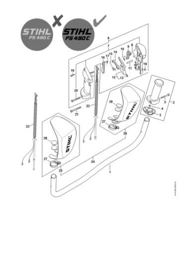 Imagem de Tubo do punho, Cabo de manejo FS 490 C-EM, FS 490 C-EM L FS 490 C-EM