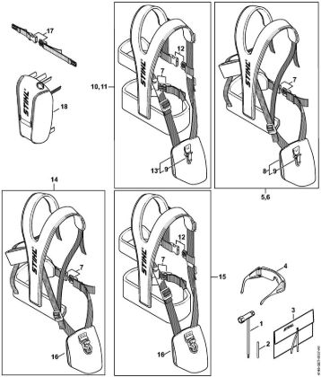 Roçadeiras (FS) FS 490 C-EM L Ferramentas, Cinto duplo para os ombros da marca Stihl