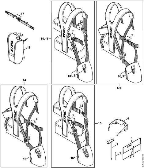 Roçadeiras (FS) FS 490 C-EM L Ferramentas, Cinto duplo para os ombros da marca Stihl