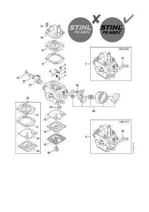 Imagem de Carburador HDA-302, HDA-311 FS 490 C-EM W