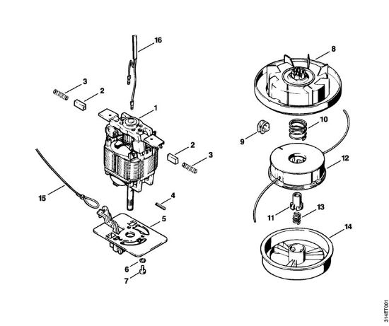 Roçadores eléctricos (FE, FSE) FE 40 Motor eléctrico, Cabeça de corte da marca Stihl
