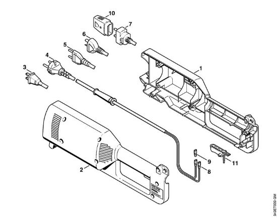 Roçadores eléctricos (FE, FSE) FE 55 Caixa, Motor eléctrico (10.1999) da marca Stihl
