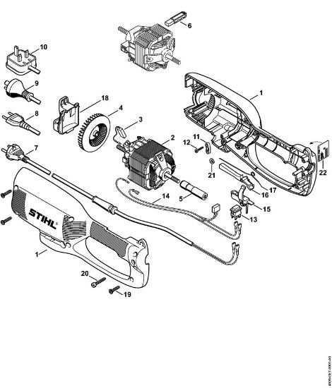 Roçadores eléctricos (FE, FSE) FSE 71 Caixa, Motor eléctrico da marca Stihl