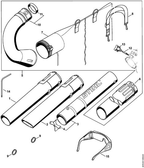 Sopradores (BG, BR) BG 45 Tubeira , Dispositivo de aspiração da marca Stihl