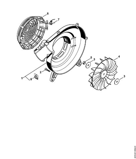 Sopradores (BG, BR) BG 55 Caixa do ventilador exterior, Roda do ventilador da marca Stihl