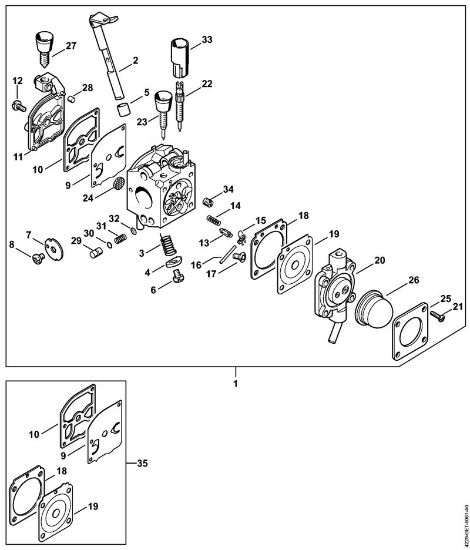 Sopradores (BG, BR) BG 55 Carburador C1Q-S64 (18.2002) da marca Stihl