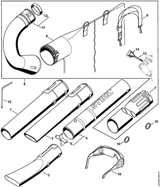 Sopradores (BG, BR) BG 55 C Z KAT Tubeira , Dispositivo de aspiração da marca Stihl