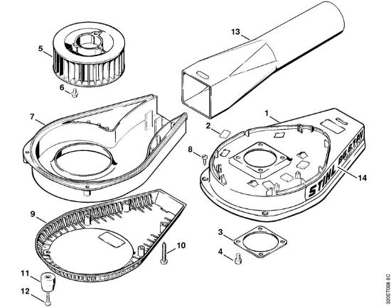 Sopradores (BG, BR) BG 61 Caixa do ventilador da marca Stihl