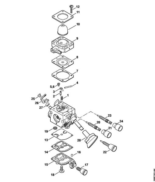 Sopradores (BG, BR) BG 66-D Carburador C1M-S205, C1M-S144 da marca Stihl