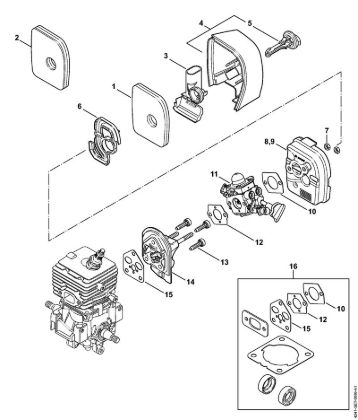 Sopradores (BG, BR) BG 66-D Filtro de ar, Flange intermediário da marca Stihl