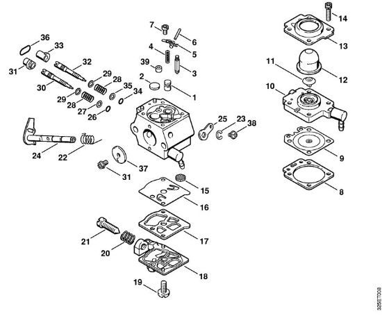 Sopradores (BG, BR) BG 72 Carburador WT-330 California da marca Stihl