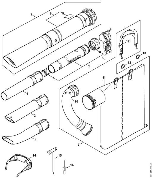 Sopradores (BG, BR) BG 86 C-E Tubeira , Dispositivo de aspiração da marca Stihl
