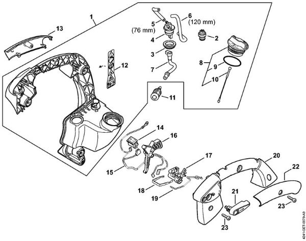 Sopradores (BG, BR) BG 86-D Quadro do punho da marca Stihl