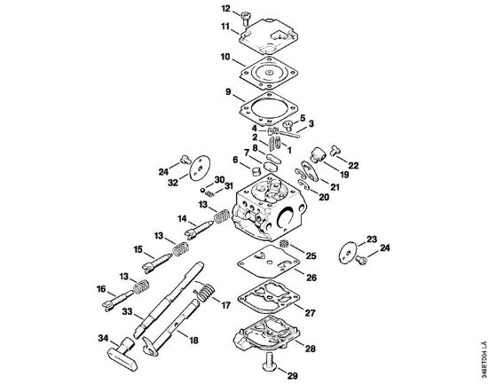 Sopradores (BG, BR) BR 106 Carburador C1Q-SK6 da marca Stihl