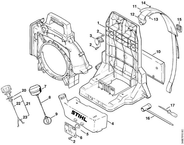Sopradores (BG, BR) BR 106 Placa traseira da marca Stihl