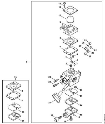 Sopradores (BG, BR) BR 200 Carburador 4241/25 da marca Stihl