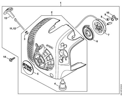 Sopradores (BG, BR) BR 200 Dispositivo de arranque da marca Stihl