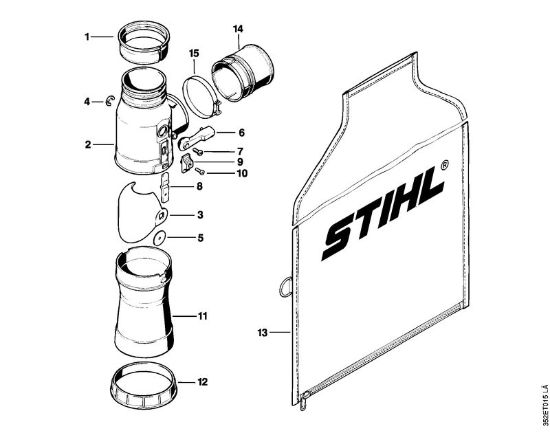 Sopradores (BG, BR) BR 320 Dispositivo de aspiração da marca Stihl