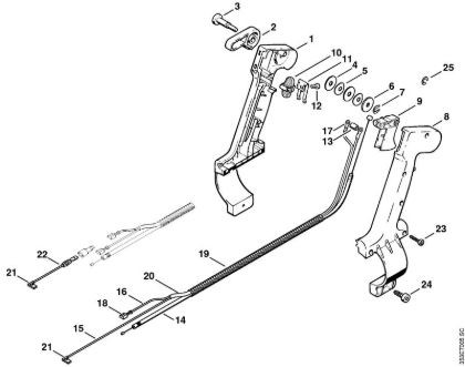 Sopradores (BG, BR) BR 320 L Cabo de manejo da marca Stihl