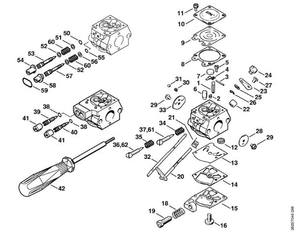 Sopradores (BG, BR) BR 320 L Carburador BR 320 L WT-230, WT-489 EUA da marca Stihl