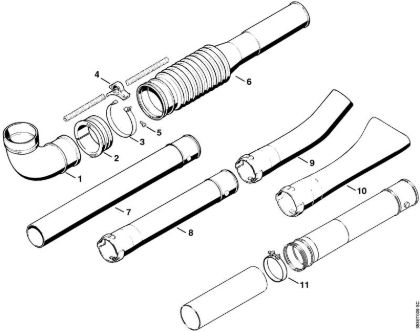 Sopradores (BG, BR) BR 320 L Mangueira dobradiça, Tubo soprador da marca Stihl