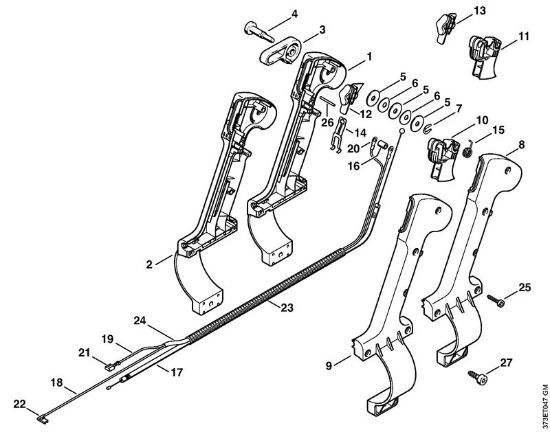 Sopradores (BG, BR) BR 340 Cabo de manejo da marca Stihl