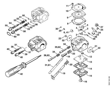 Sopradores (BG, BR) BR 400 Carburador HD-4, HD-13 da marca Stihl