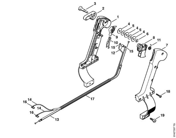 Sopradores (BG, BR) BR 45 C Cabo de manejo da marca Stihl