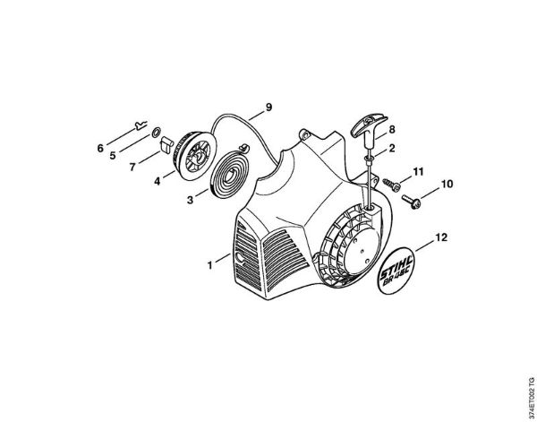 Sopradores (BG, BR) BR 45 C Dispositivo de arranque da marca Stihl