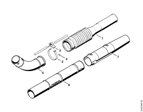 Sopradores (BG, BR) BR 45 C Mangueira dobradiça, Tubo soprador da marca Stihl
