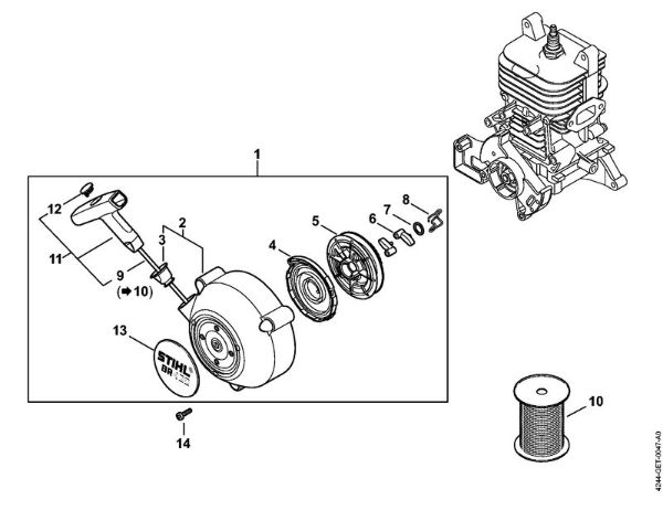 Sopradores (BG, BR) BR 450 Dispositivo de arranque BR 450 da marca Stihl