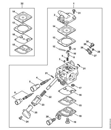 Sopradores (BG, BR) BR 450 C-EF Carburador C1Q-S209 da marca Stihl