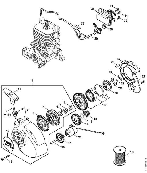 Sopradores (BG, BR) BR 450 C-EF Dispositivo de arranque BR 450 C da marca Stihl