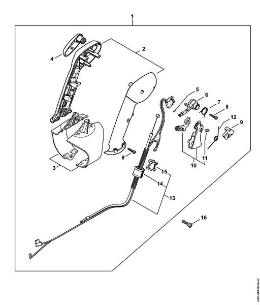 Sopradores (BG, BR) BR 500 Cabo de manejo da marca Stihl