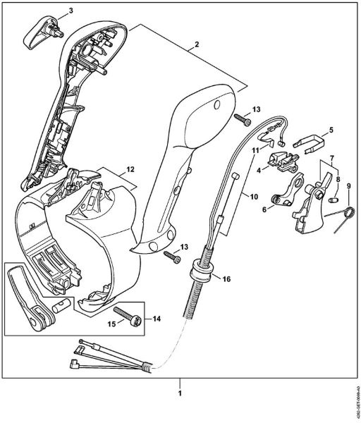 Sopradores (BG, BR) BR 700 Cabo de manejo da marca Stihl