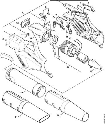 Sopradores alimentados a bateria (BGA) BGA 57 Peças de reposição BGA 57 da marca Stihl
