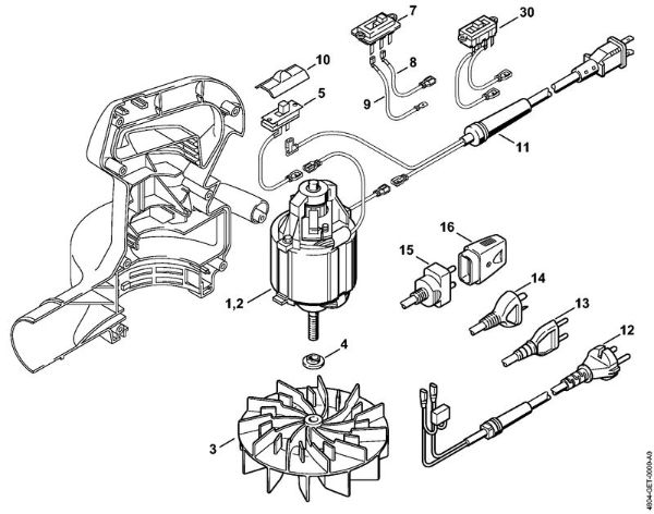 Sopradores eléctricos (BE, BGE) BE 55 Motor eléctrico BE 55 da marca Stihl