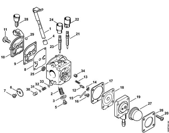 Trituradoras de aspiração (SH) SH 55 Carburador C1Q-S68 da marca Stihl