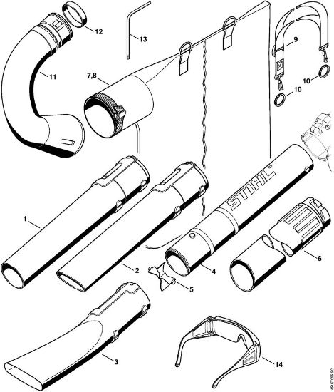 Trituradoras de aspiração (SH) SH 85 Tubeira , Dispositivo de aspiração da marca Stihl