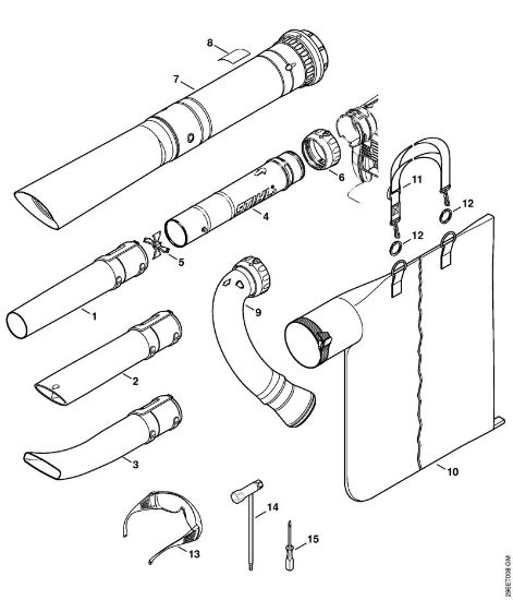 Trituradoras de aspiração (SH) SH 86-D Tubeira , Dispositivo de aspiração da marca Stihl