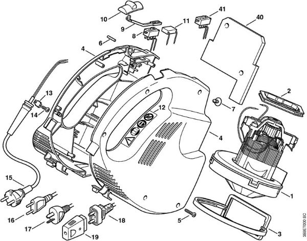 ES 40 ES 40 Motor do ventilador da marca Stihl