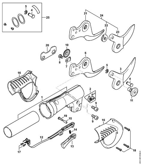ASA 85 ASA 85 Tesoura de poda a bateria Caixa do cabo, Lamina da marca Stihl