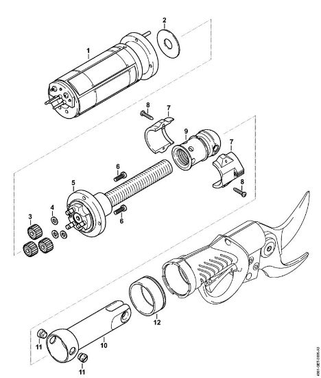 ASA 85 ASA 85 Tesoura de poda a bateria Motor eléctrico da marca Stihl