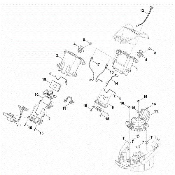 Imagem de C - Suporte da bateria, sistema eletrónico, motor elétrico MVP 600.1 VS
